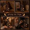 Witch Decoration Lamp 2Pcs Halloween Night Lamp, Holding Lantern Figurine with Resin Statue LED, Glowing for Tabletop Decor Home