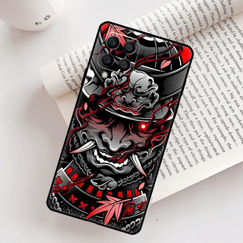Oni Hannya Demon Mask Case For Samsung Galaxy M31 M11 M14 M34 M54 M12 M32 M52 M15 M13 M06 M16 M36 M56 M53 M35 M55