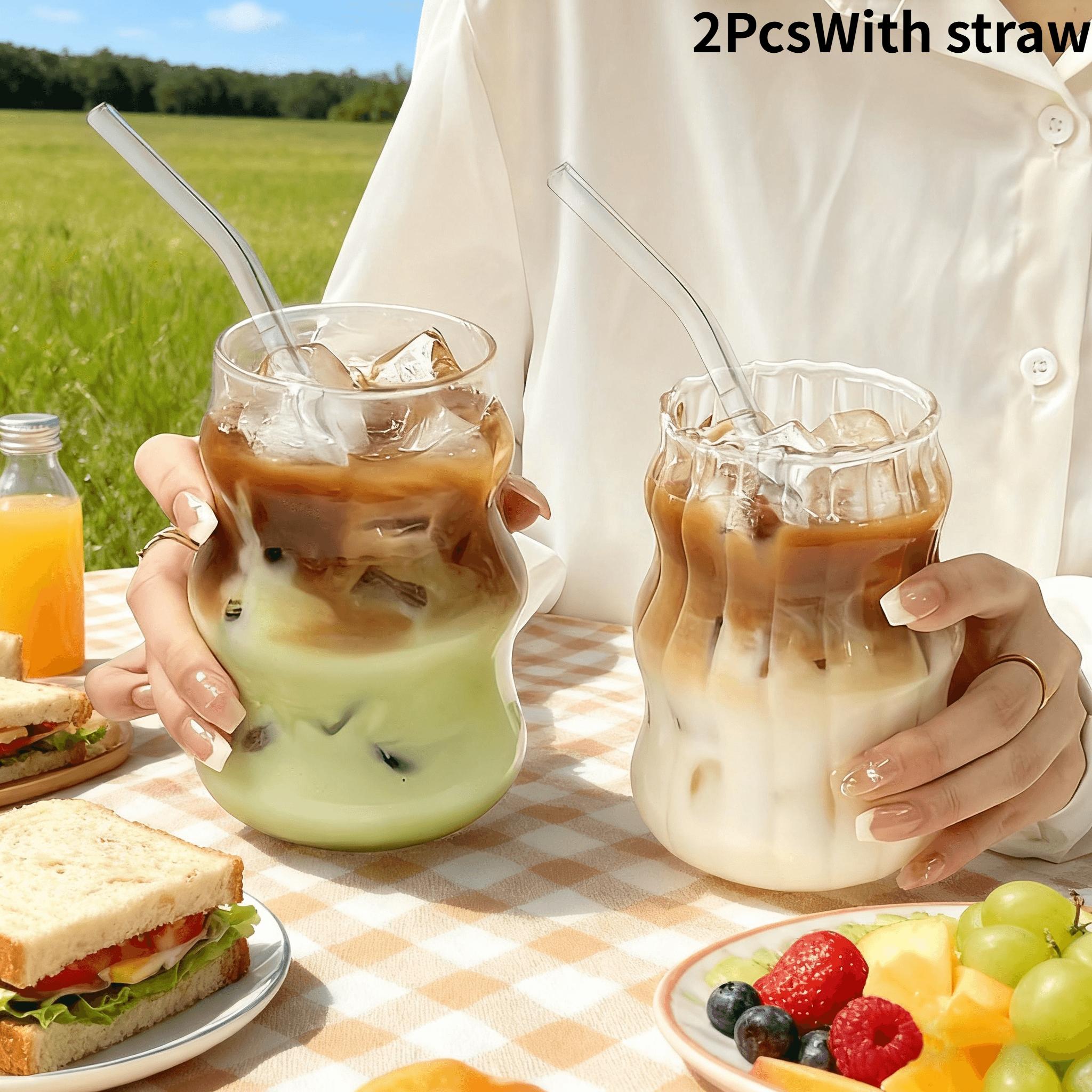 

Novel Cloud-Shaped High Borosilicate Glass Cup, Heat Resistant, Dishwasher Safe, Reusable for Coffee Tea Smoothie Ice Cream 2pcs-530ml прозрачный