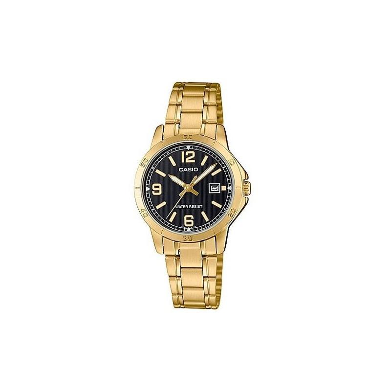 Casio STANDARD series classic pointer digital scale date display waterproof quartz movement stainless steel ion-plated strap Japanese LTP-V004G-1BUDF чёрный