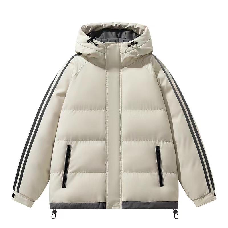 Hooded Cotton Jacket Men's Autumn and Winter New Fleece Thickening Winter Loose Warm Trendy Padded Clothes