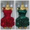 Ruffled Femei Sexy Halter Flori Complete 2 Piese Bodycon Mini Bandaj Rochie Fustă Celebrare Club de Noapte Petrecere Aniversare Ținute