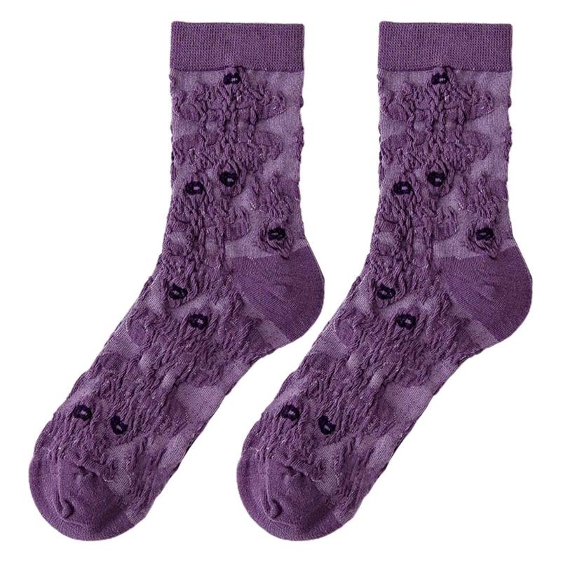 Womens Cotton Socks, 1 Pair Womens Fun Novelty Crew Colorful Patterns Soft Breathable Fashion Casual Socks