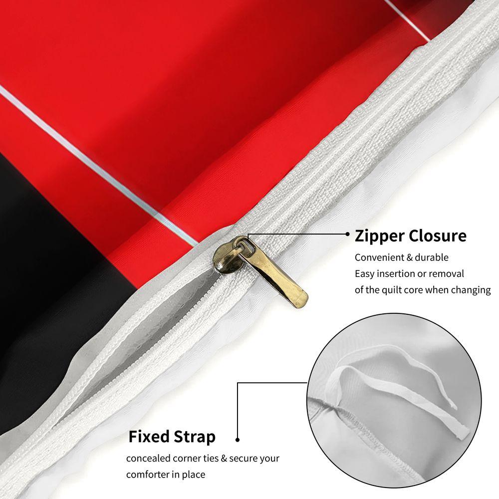 Basketball Sports Duvet Cover Set Red Court Bedding Set Digital Print Microfiber Comforter Cover for Teens Bedroom Home Decor