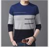 "Autumn Round Neck Knit Pullover for Men - Long-Sleeved, Stylish and Comfortable"