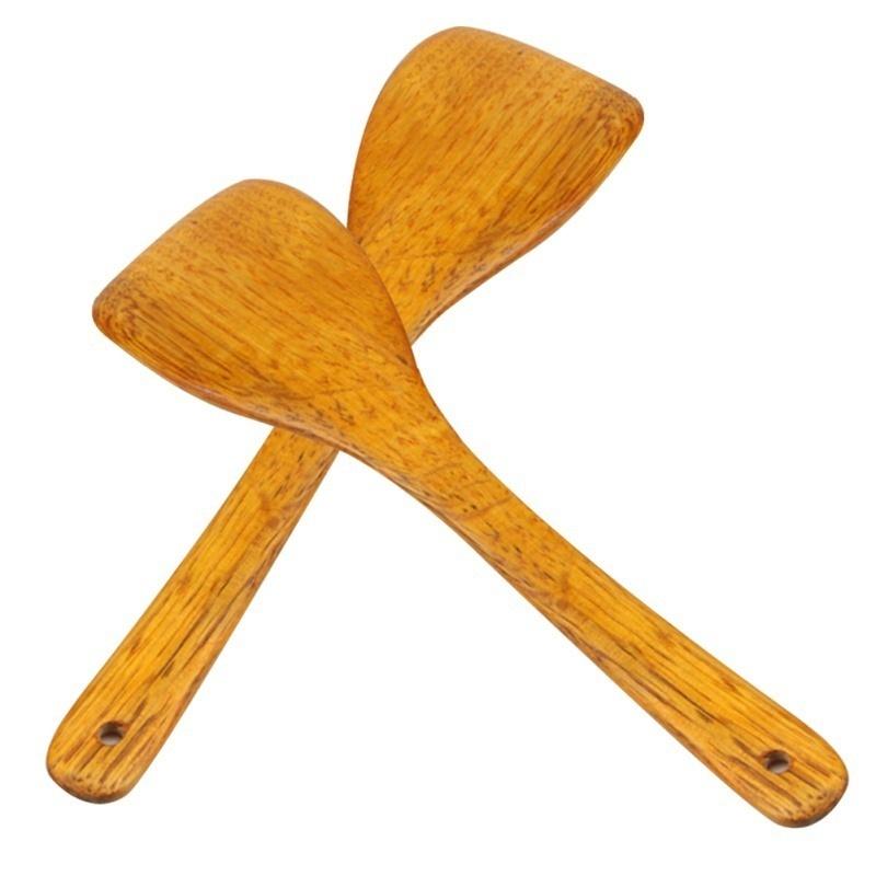 Pot Bamboo Wood Spoon Square Shovel No Shovel 30cm Cooking Shovel