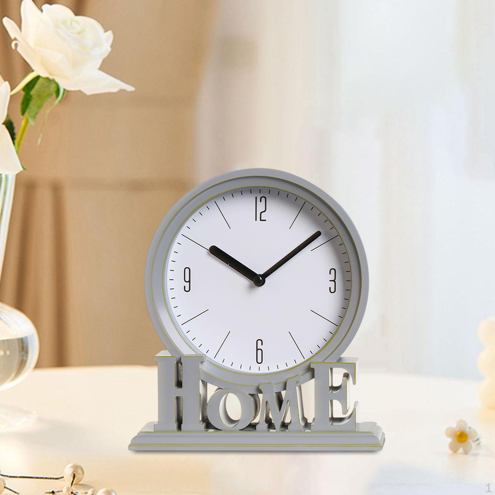 

Настольные часы для дома, декоративные, бесшумные, для полки, офиса, камина, не тикающие, настольные часы для камина B-Gray