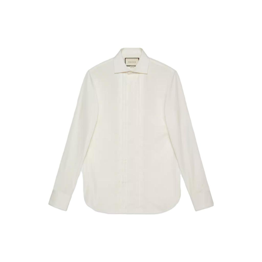 Gucci Shirts Men's White Lapel Moderate Shirt 581432-Z3599-9072
