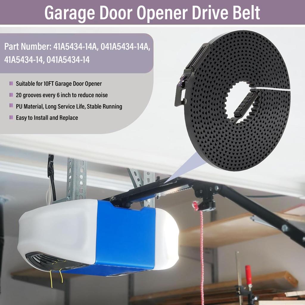 Belt Replacement for LiftMaster 2580 2280 3500 3580 10FT Garage Door Opener 41A5434-14A Drive Belt Assembly 306 Inch
