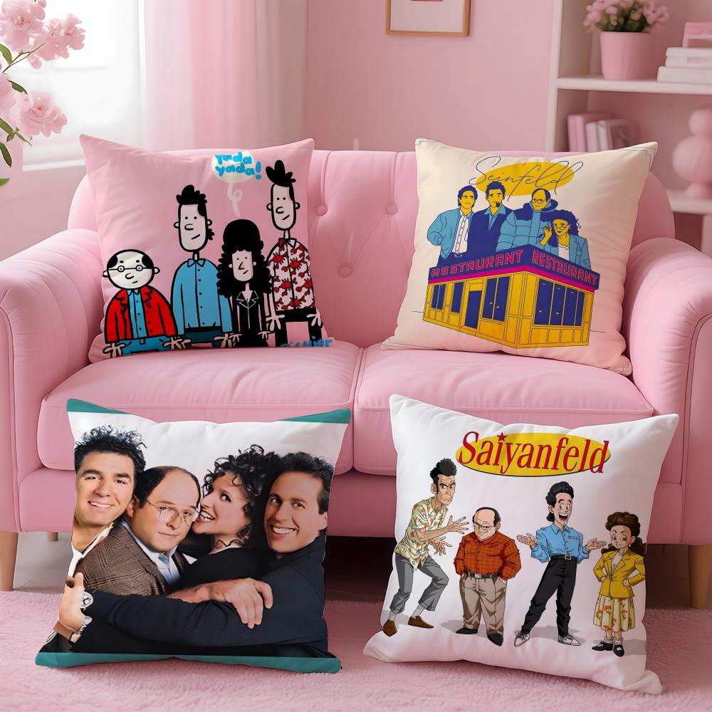 Funny Classic American TVSeries Movie SSeinfeld Cushion Cover Pillow Case Soft Skin Friendly Fabric  Concealed Zipper