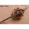 Retro Women Enamel Crystal Peacock Hair Stick Hairpin Chinese Style Handmade Hair Accessories