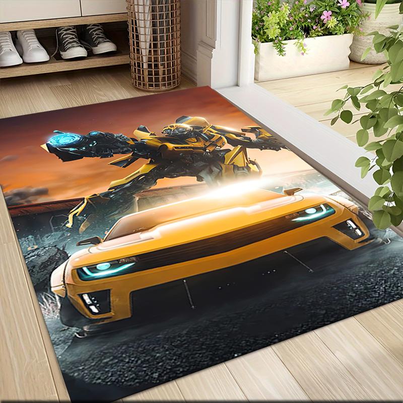 1Pc Transformers Optimus Prime Statue Carpet Rug Customizable Soft Washable Antislip Home Living Room Sofa Mats Personalized Rug 091782