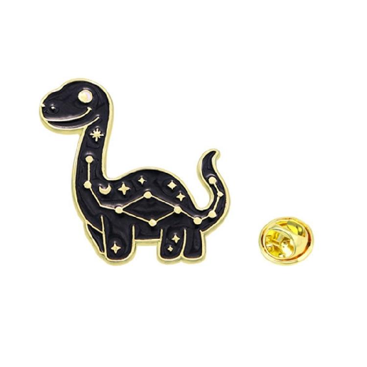 Versatile Black Dinosaur Zodiacs Brooch Constellations Themed Animal Pin Badge Handmade Gift for Fashion Enthusiasts