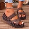 New spring and summer platform women's sandals large size platform casual woven cross-strapped women's slippers