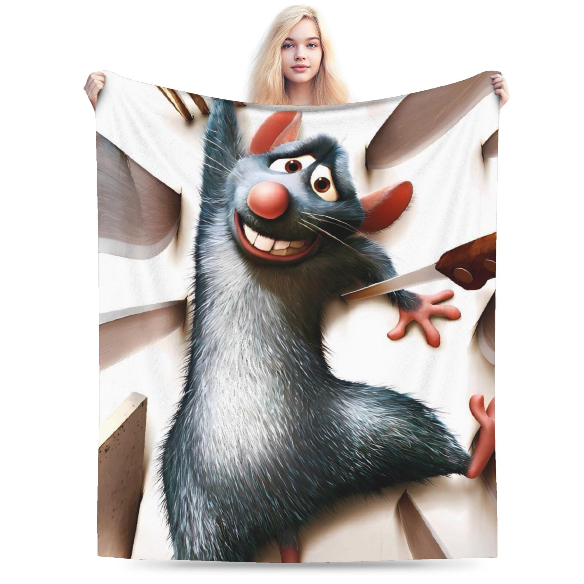 Panika Chen Unisex Cute Ratatouille Blanket Warm Soft Comfortable Plush Bedding Throws For Boy Girl Bedroom Flannel Bedspread Bed Cover