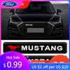 Car Sticker Hot For Ford New Car Front Hood Grille Emblem LED Waterproof Modified Light For Ford Mustang Spoiler Shelby GT 350 5