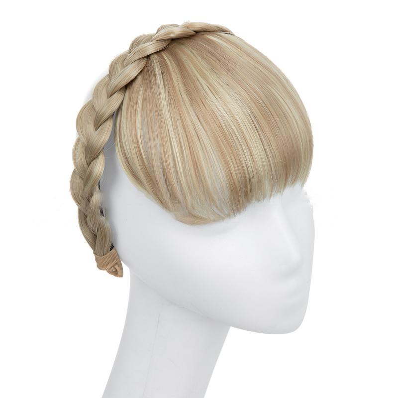 Ladies Wigs Bangs Headbands One-piece Covering White Invisible Seamless Wig Piece Top of the Head Reissue