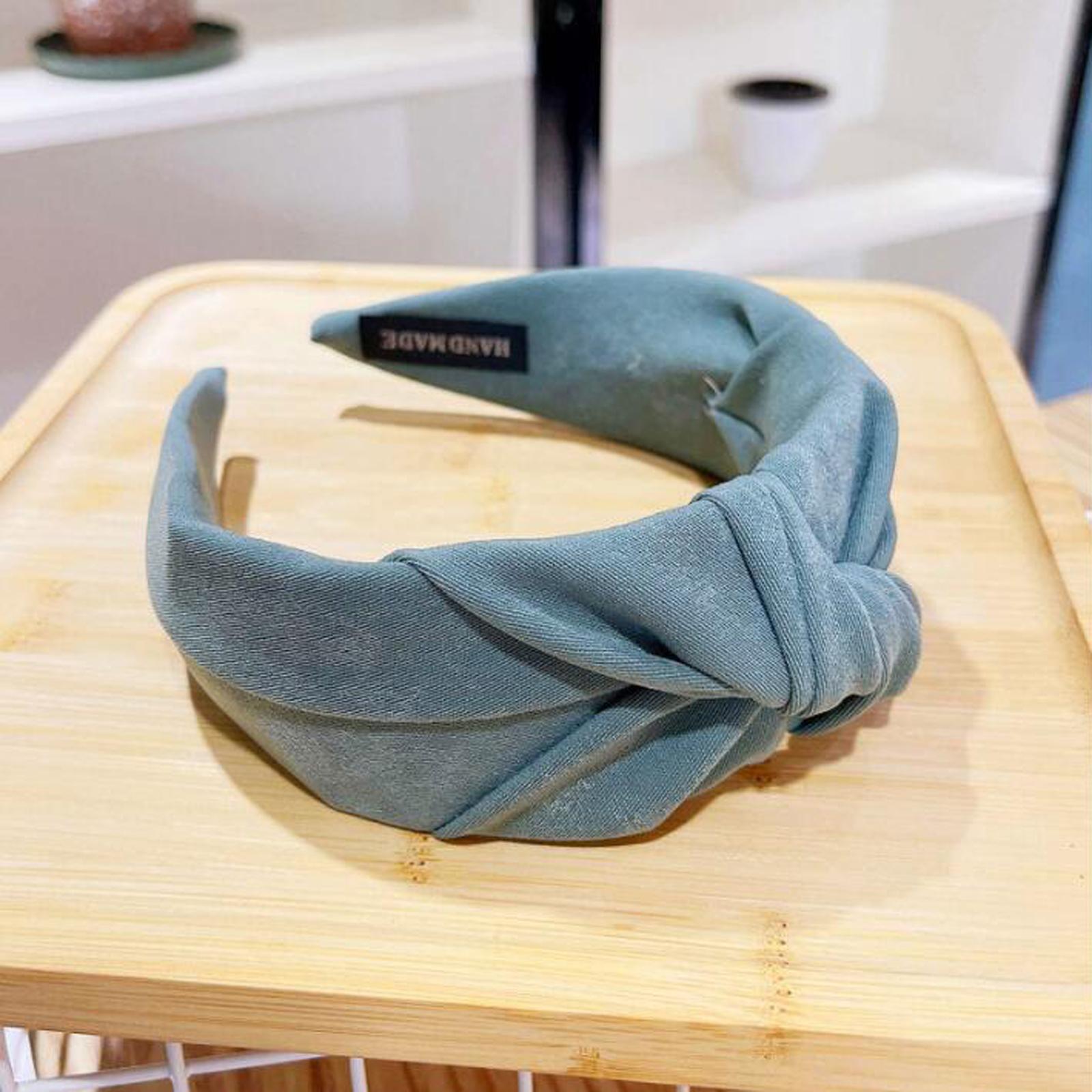 

PROLY Новая Мода Женская Повязка на Голову Однотонная Широкая Боковая Повязка для Волос Узел По центру Повседневный Тюрбан Взрослый Головной Убор Аксессуары для Волос