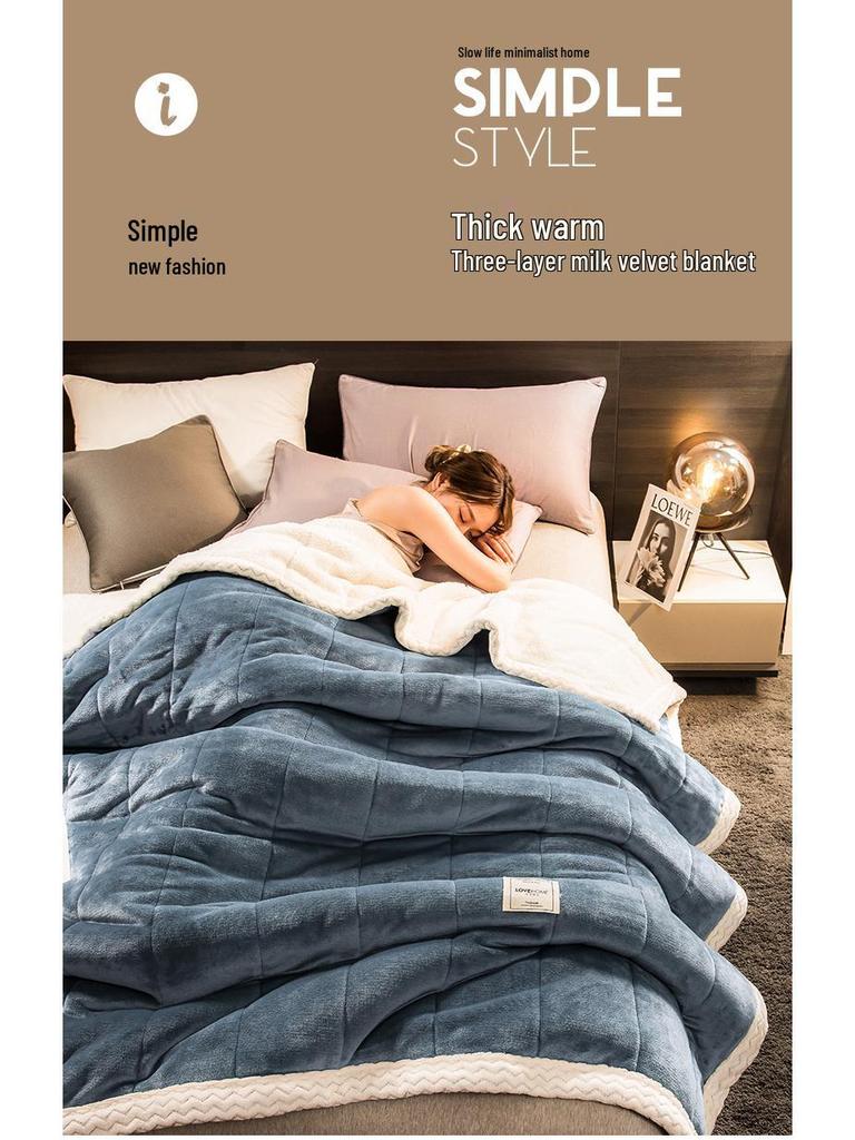 Dreilagige gesteppte Winterdecke - Dickes Milchvlies, Kuschelig für Firmengeschenke