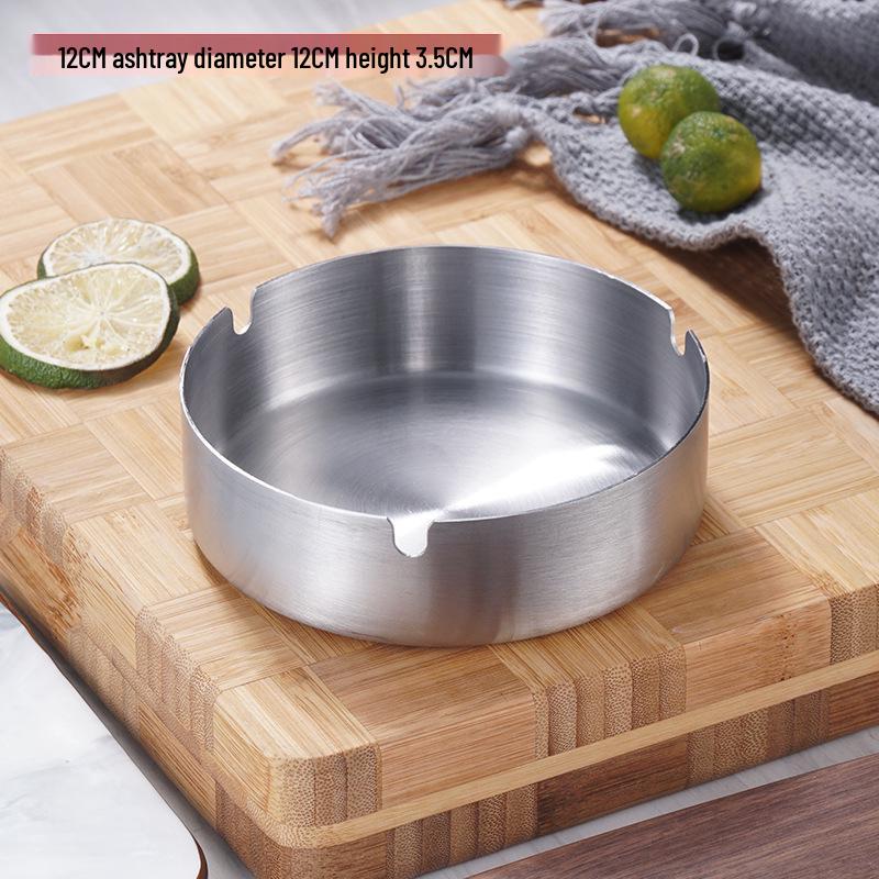 Stainless Steel Windproof Ashtray: Large, Creative Design for Home, Restaurant, and Cafe
