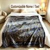 Abstract Geometric Theme Custom Blanket Personalized Name & Text Customized Soft Warm Throw Blanket Home Decor