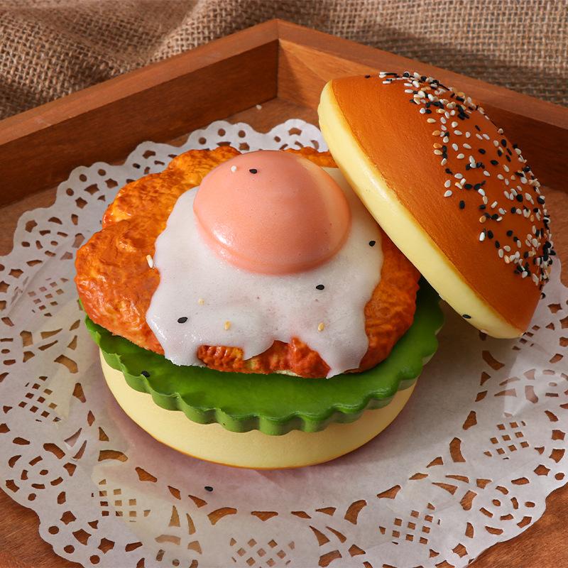 Big Burger Squishy Slow Rising Beef Hamburger Bread Squeeze Toy - Stress Release Hand Relax Toy Layered Slow Rebound