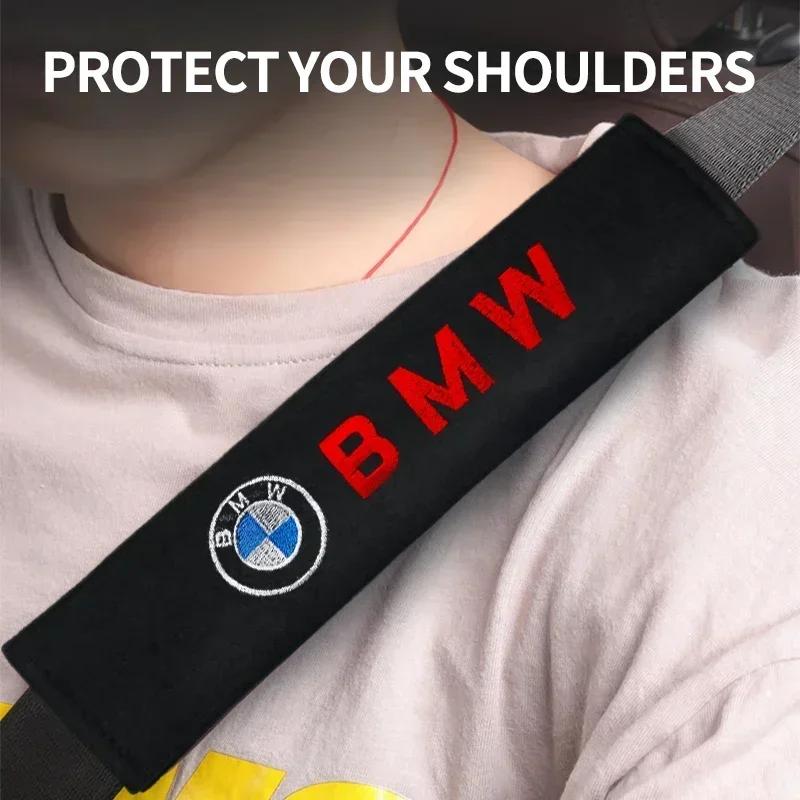 2pcs Suede Car Safety Belts Shoulder Protection For BMW E87 F20 F21 E36 E46 E90 E91 E92 E93 X1 X3 X4 X5 X6 M2 M3 M6 F30 F31 F34