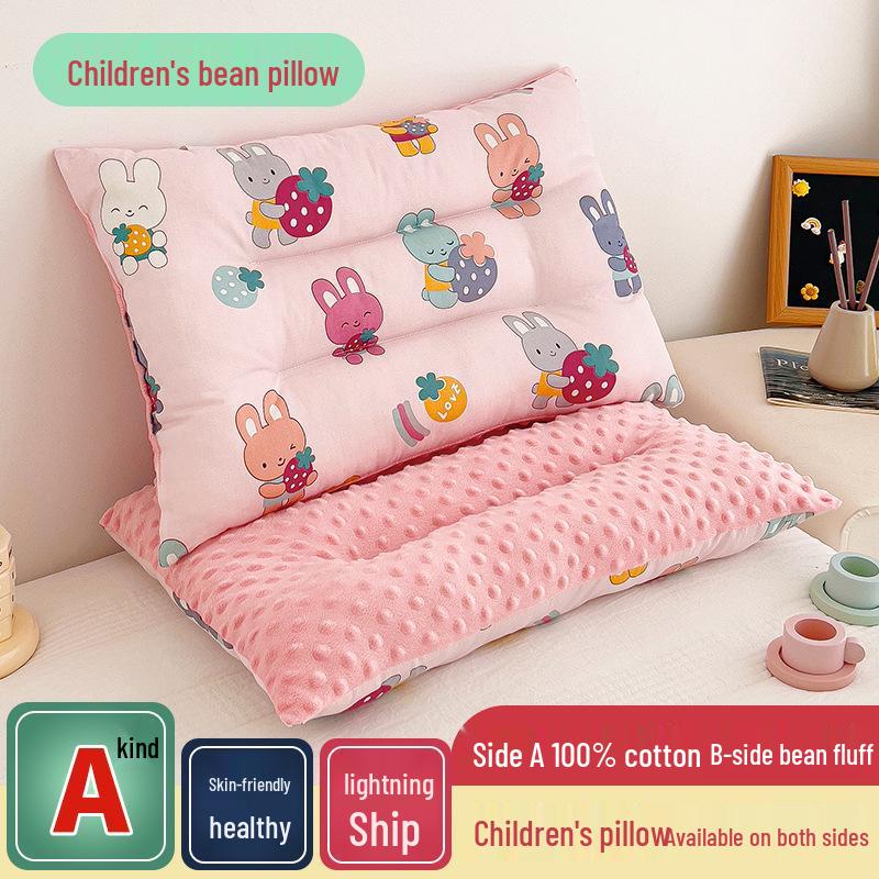 Children's All-Cotton Cartoon Bean Pillow - Velvet Nap Pillow for Kids