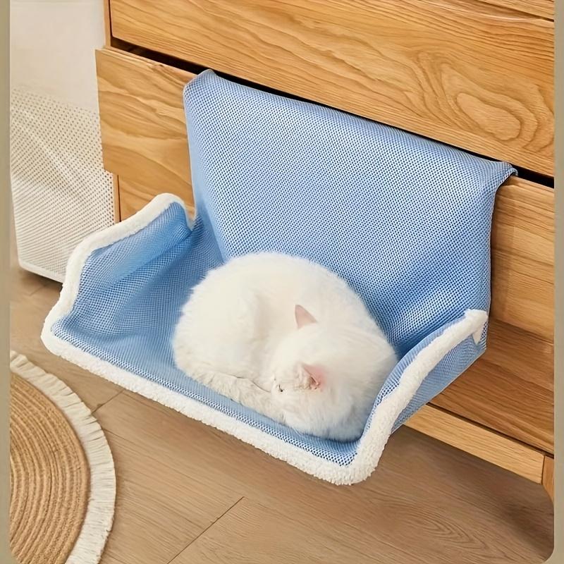 1pc Contemporary Style, All-Season Window Hanging Cat Bed - Soft Gray with White Edging, Perfect for Napping, Ideal for Bedside,Window Sill,or Balcony