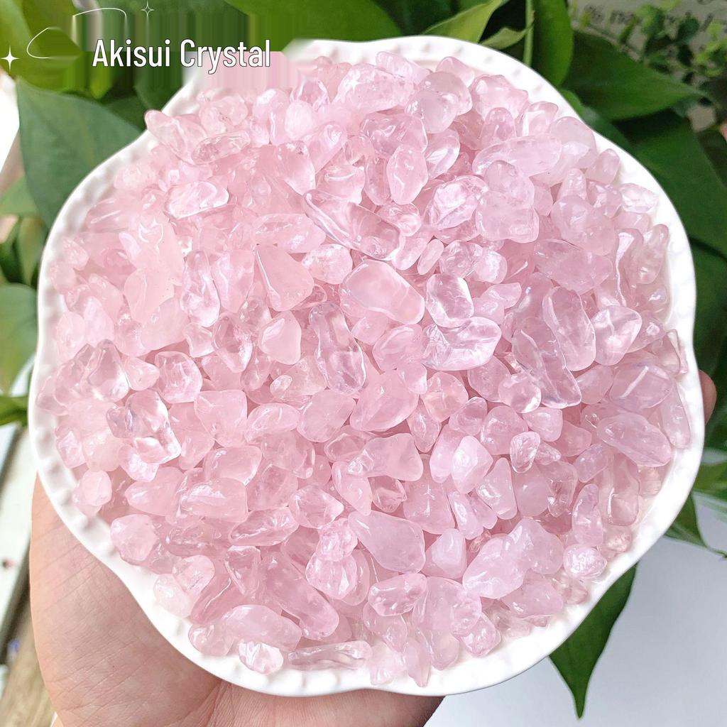 Natural Pink Crystal Stone Particles for Purifying, Demagnetizing, and Decoration in Fish Tanks, Flower Pots, and Buddha Offerings