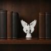 3D Printed Angel Figurine with Large Wings, White Matte Angel Statue, Aesthetic Minimalist Angel Sculpture for Home Office Desktop Bookshelf Decor
