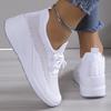 Spring Breathable Wedge Sneakers Women Mesh Knitted Platform Sports Shoes Woman Casual Non-Slip Lace Up Tennis Shoes Ladies