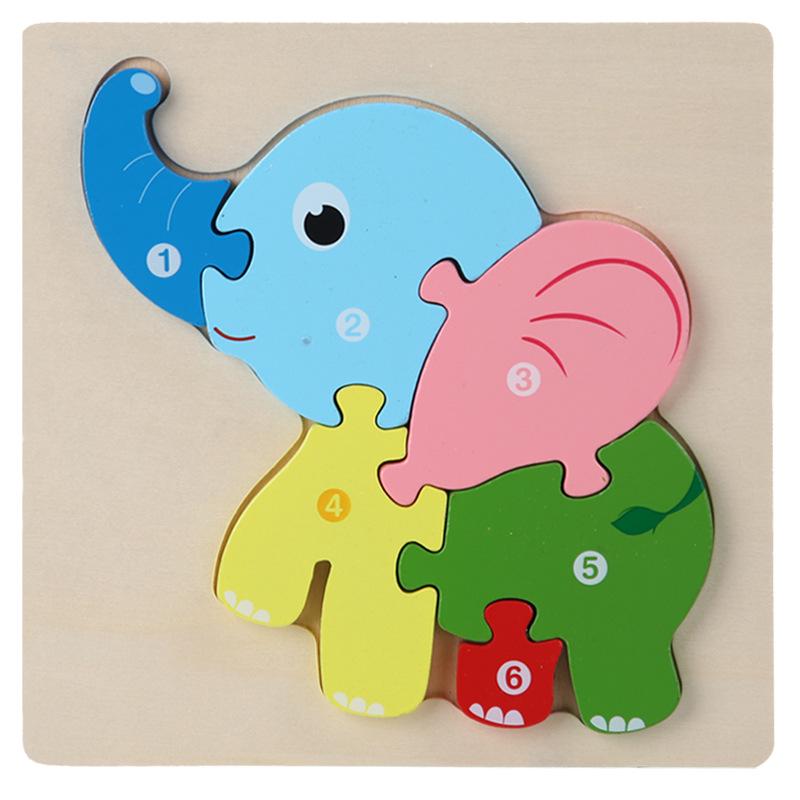 Wooden Traffic Animal Puzzle Blocks - Educational Early Learning Toy for Children and Babies