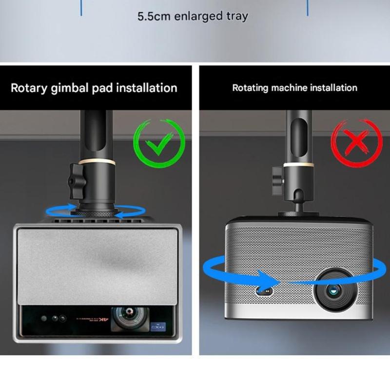 Metal Projectors Ceiling Mount 1/4 Thread for Easy Integration Adjustable Length 360degree Rotation Flexible Viewing