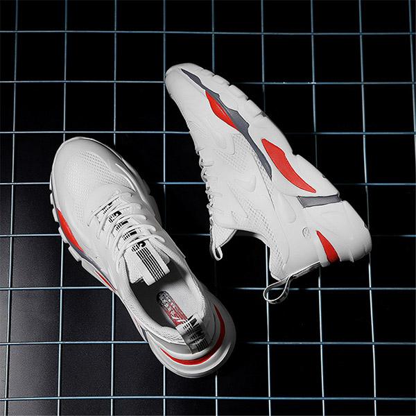 Мужские модные легкие кроссовки — спортивные кроссовки с дышащей сеткой 46 белый — фото 7