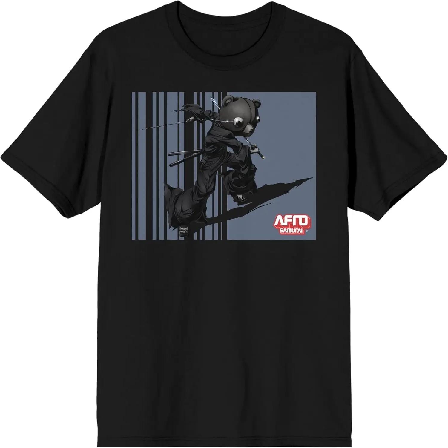 Afro Samurai Jinno Character Men s Black Graphic Tee S