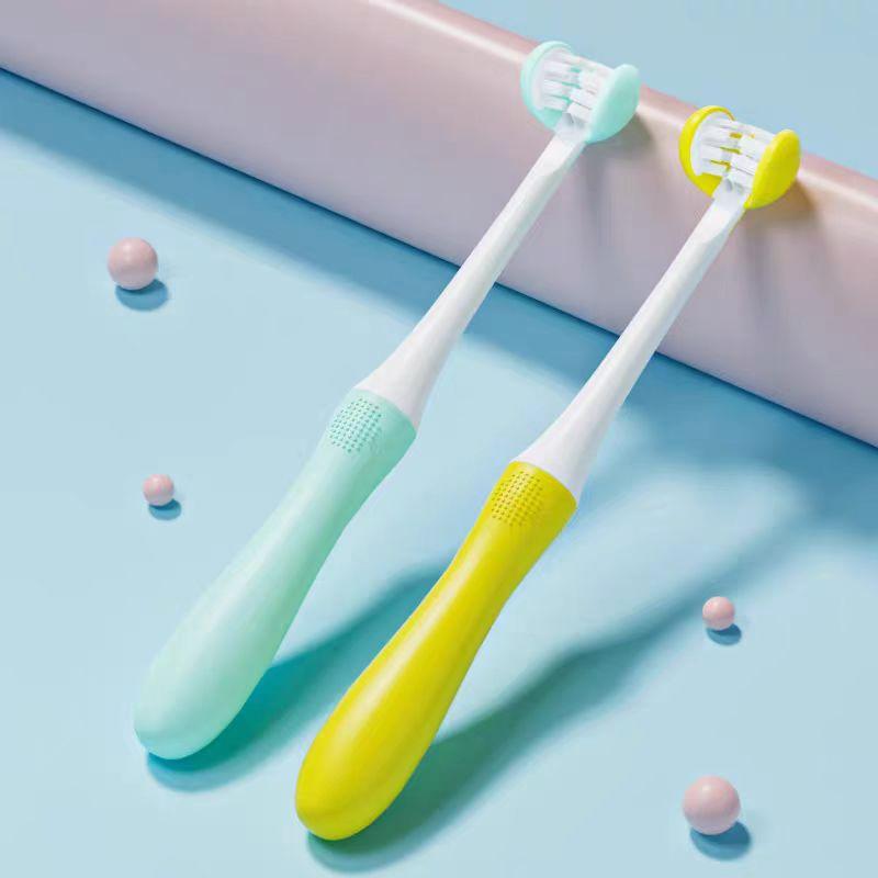 

Силиконовая головка-щетка 3 стороны Детская зубная щетка Высококачественная мягкая щетина Отбеливающая зубная щетка