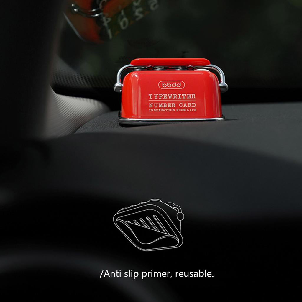Car Interior Accessories Retro Typewriter Temporary Parking Card Auto License Stop Sign Telephone Number Plate