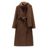 Limited Edition Spring Collection: Women's Wool Blend Double-Faced Coat with Scarf Collar