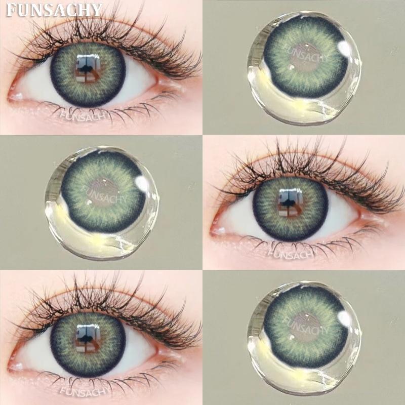 FUNSACHY 1 pár přírodně hnědých kontaktních čoček pro oči velké černé oči čočky korejská krása šedé zornice módní barevné oční kontakty