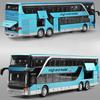 1:Modelo de Ônibus de Negócios de Dois Andares Escala 30 Carro de Brinquedo Ônibus de Longa Distância Modelos de Puxar para Trás com Som e Luz Brinquedos Presentes de Natal para Meninos
