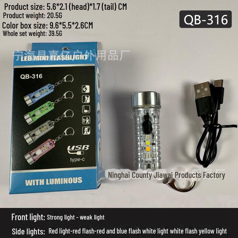 "Rechargeable Mini LED Flashlight with Strong Beam, Portable Side Light for Outdoor and Home Use"