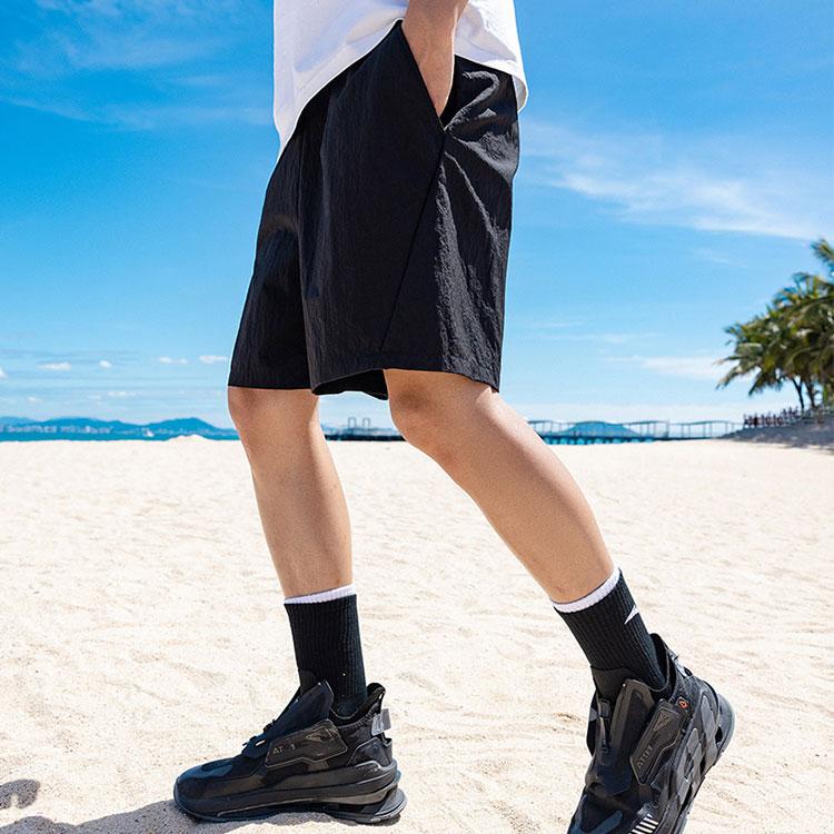 Anta Quick-Dry Casual Sports Breathable Shorts Men Bottoms Black 952228302-1