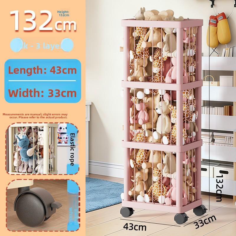 Large Capacity Children's Doll Storage Bucket Toy Organizer Elastic Transparent Basket for Plush Toys And Dolls Home Use