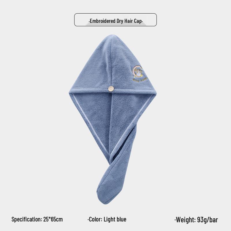 Tuqiang Hair Drying Towel - Absorbent & Cute Embroidery Bath Cap