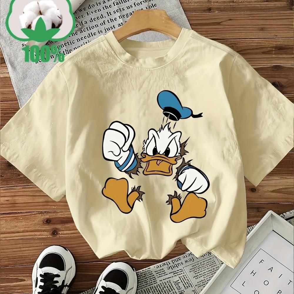 Donald Duck Boys and Girls Summer T-Shirt - Casual Sport Loose Comfortable Short-Sleeved Children's Shirt