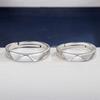2pcs 925 Sterling Silver Couple Rings Zircom For Women Man Exquisite Student Girlfriend Silver Jewelry Accessories Wedding