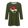 3/4 Sleeve Tops For Women T-Shirt Casual Christmas Print Tops T Shirt Round Neck Pullover Blouse