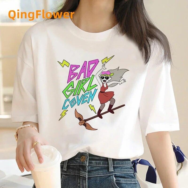 Owl House T Shirt Top Tees Women Streetwear Japanese White T Shirt Funny T-shirt Clothes Manga Couple Clothes