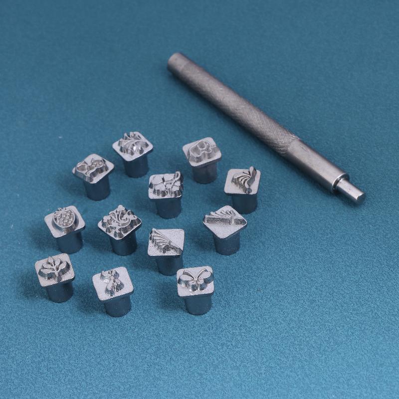 12Pcs Leather Craft Stamping Tools Kit Zodiac/Constellation Prints Punch For Diy Leather Decor Making Accessories